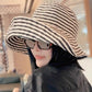 Wide brim striped sun hat