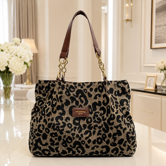 Leopard print tote bag