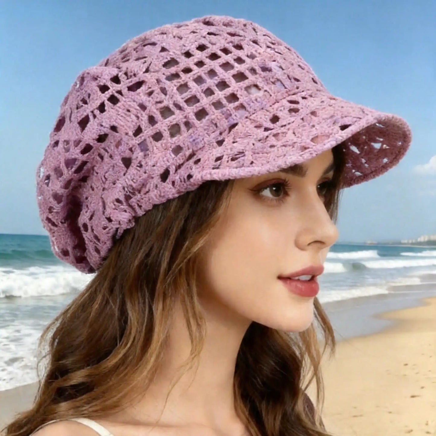 Foldable crochet visor travel hat