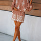 Brown white floral romper