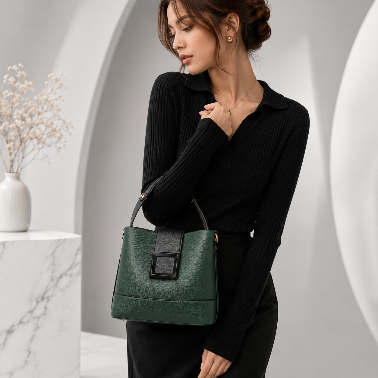 Square Buckle Crossbody Bag