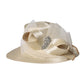 Champagne ribbon bow church hat