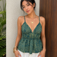 Boho printed babydoll top