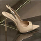Nude slingback stiletto heels