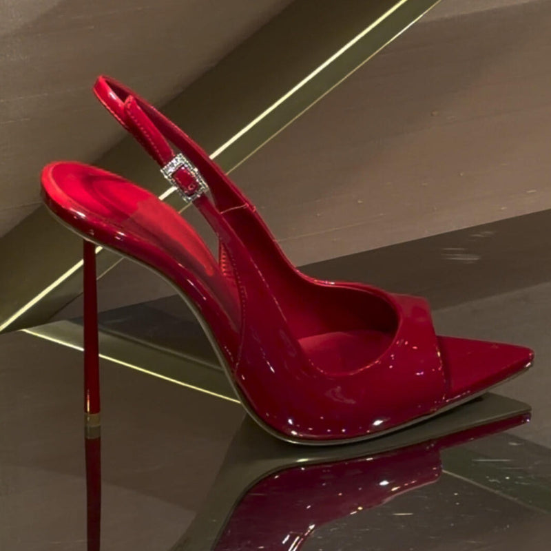 High heel buckle sandals