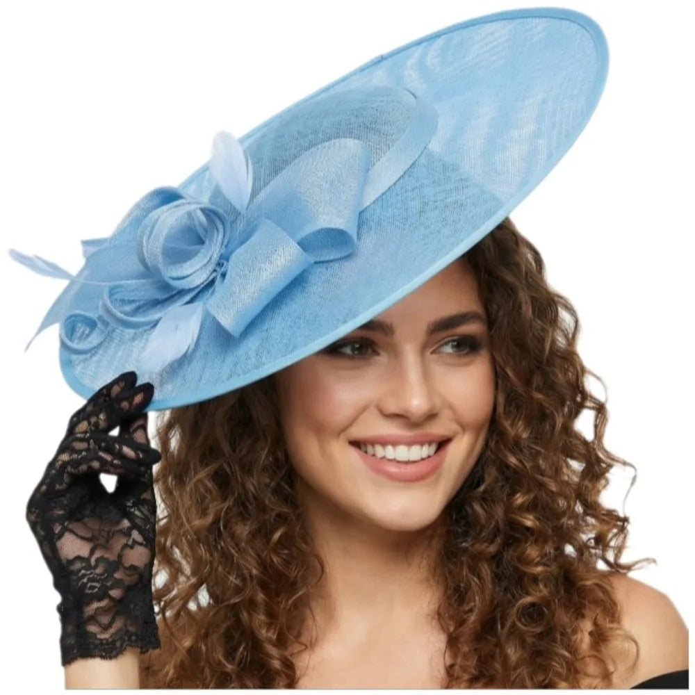 Bold blue fascinator hat