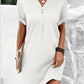 Button detail V neck dress