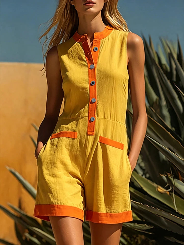 Pocket detail casual romper
