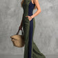 Olive navy colorblock jumpsuit