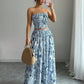 Blue white paisley two piece