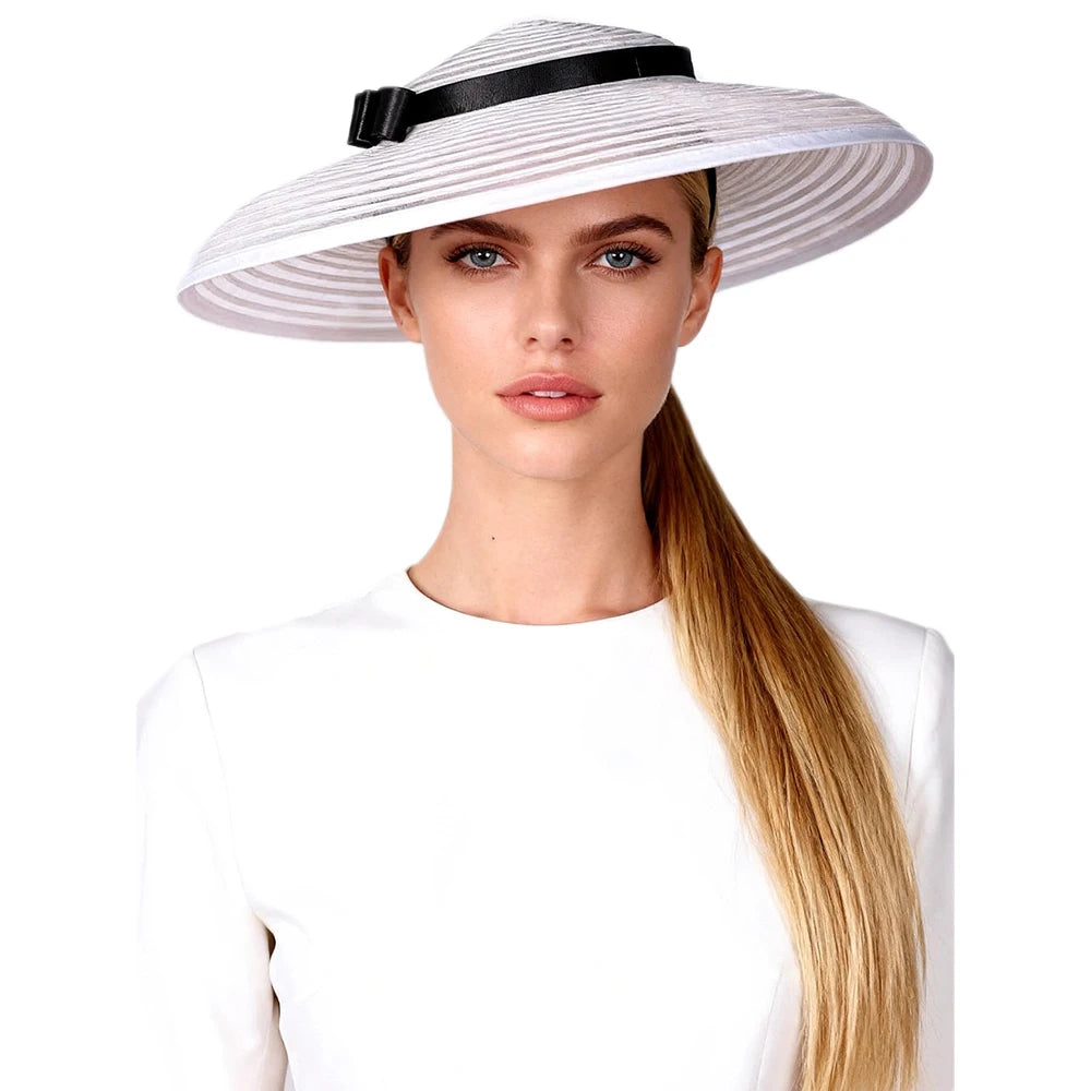 Stylish ribbon bow hat