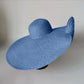 Blue oversized floppy beach hat