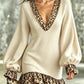 Leopard neckline knit dress