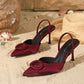 Satin high heel pumps