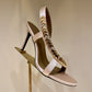 Gold link detail heels