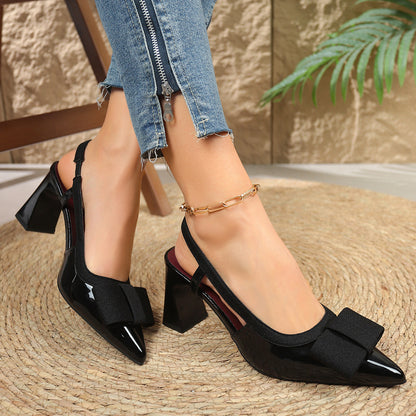 Pointed toe bow heels