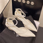 Low heel pointed flats