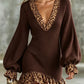 Ribbed V neck dress
