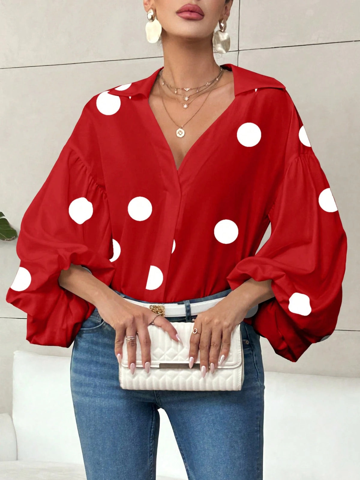 Balloon sleeve shirt