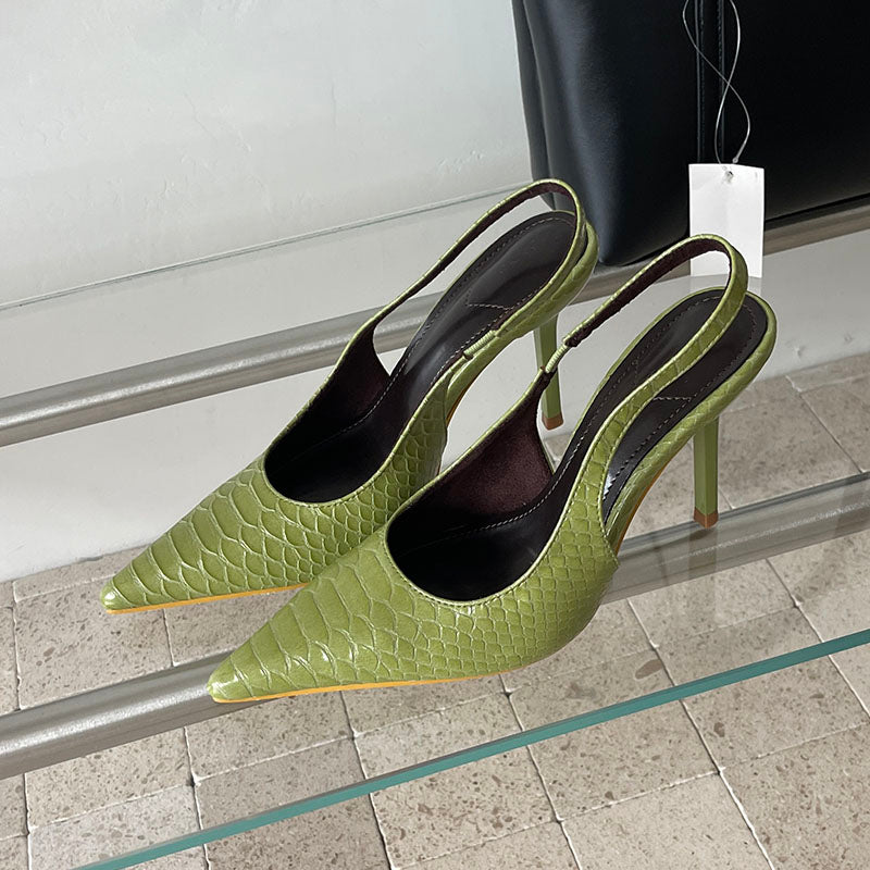 Elegant slingback stiletto heel pumps