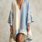 Blue ivory kaftan dress