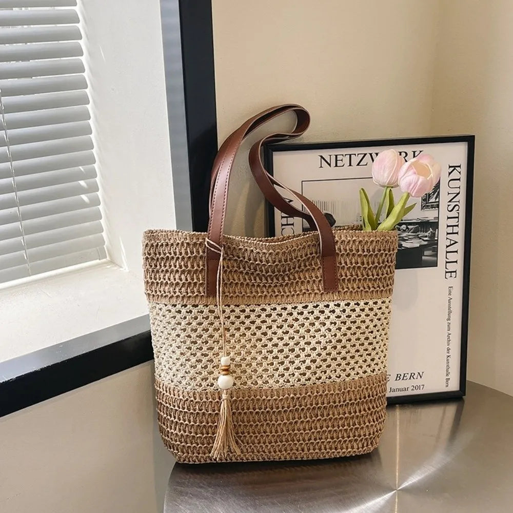 Crochet Straw Shoulder Bag