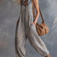 Sleeveless leopard jumpsuit