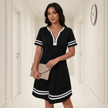 stylish o ring zipper dress