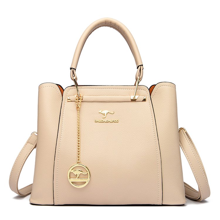 Beige structured women’s handbag