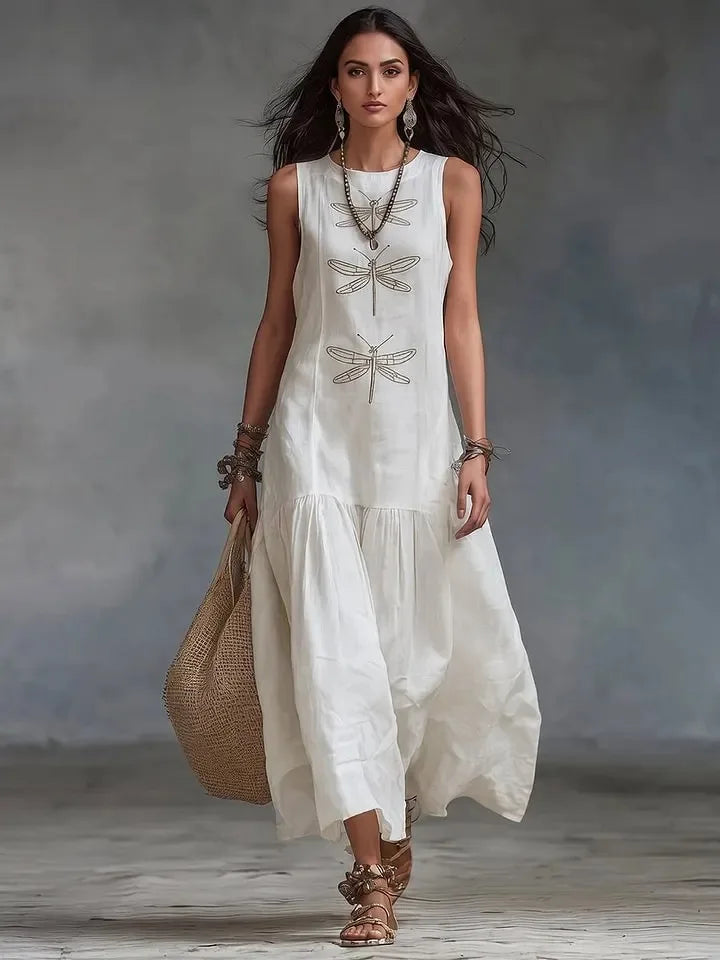 Flowy embroidered maxi dress