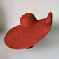 Red Oversized Straw Hat