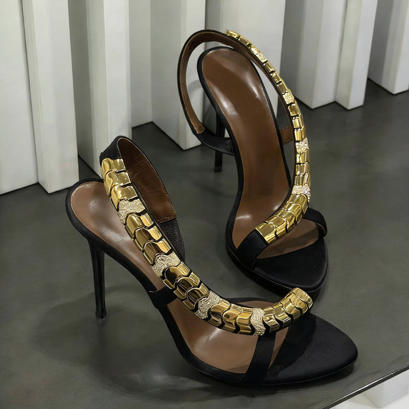 Black open toe heels