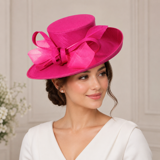 stylish ribbon bow sinamay hat