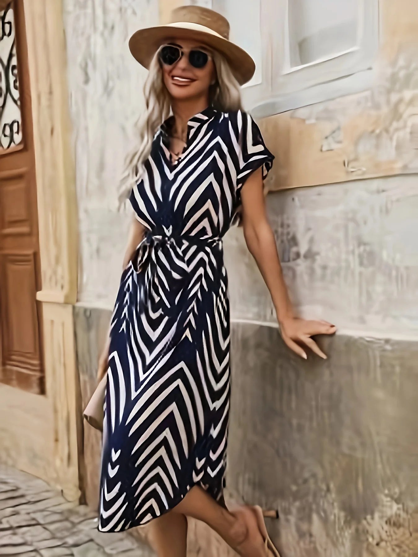 Casual Belted Midi Sundress