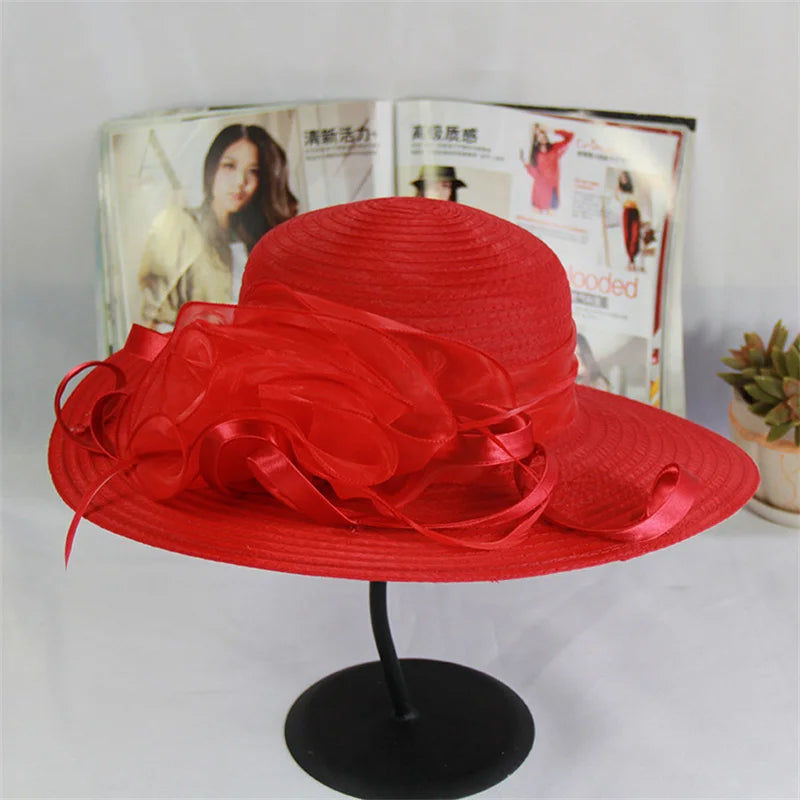 organza floral church hat