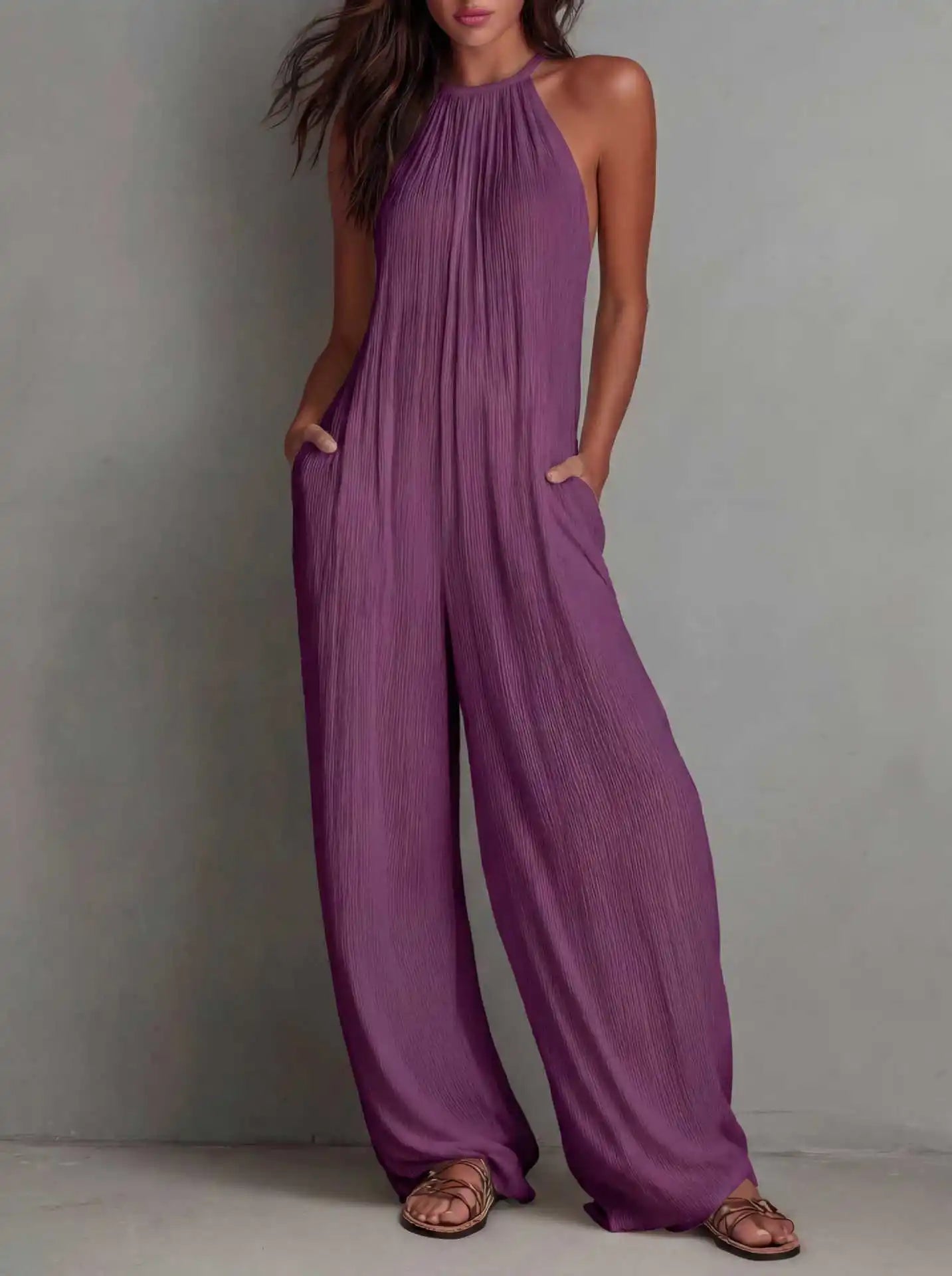 Pocket wide leg jumpsuit