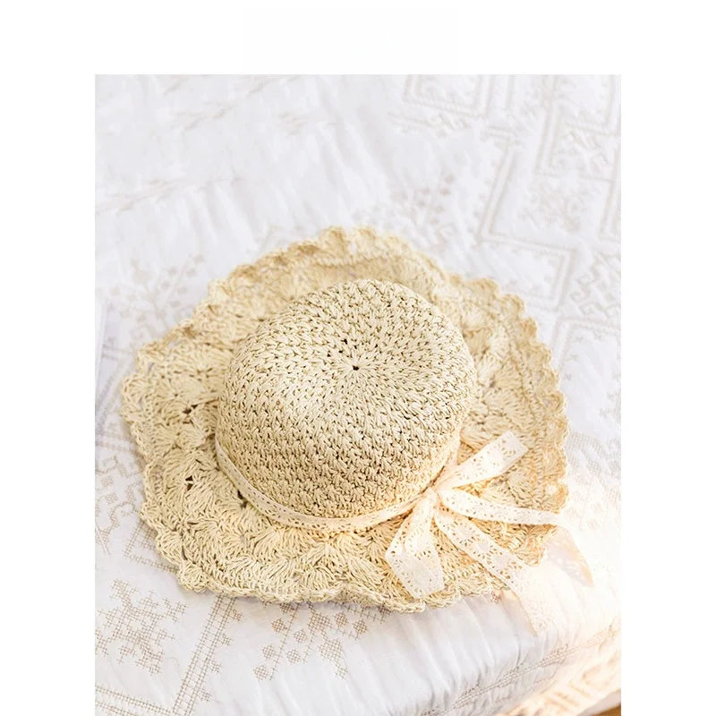 lace ribbon beach hat