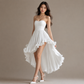 strapless white high low dress