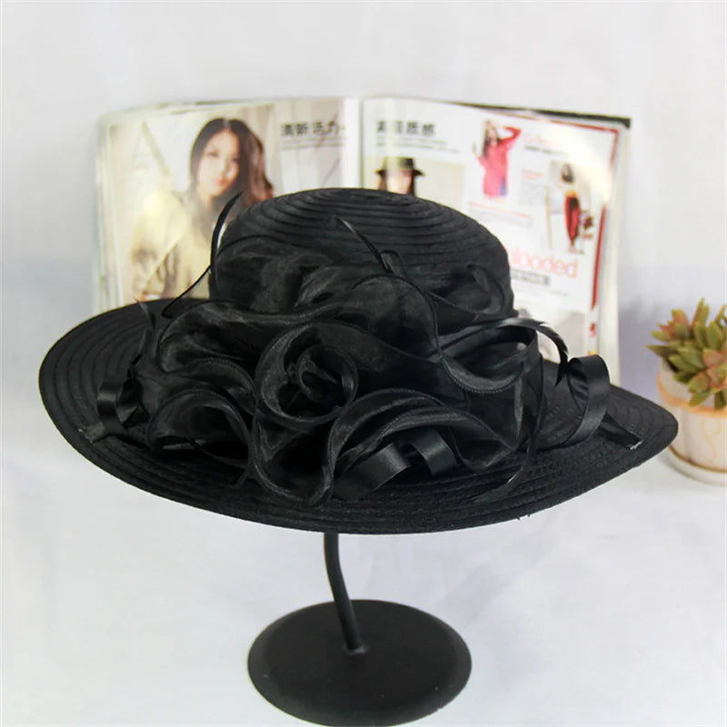 organza derby hat floral