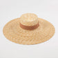 khaki ribbon woven summer hat