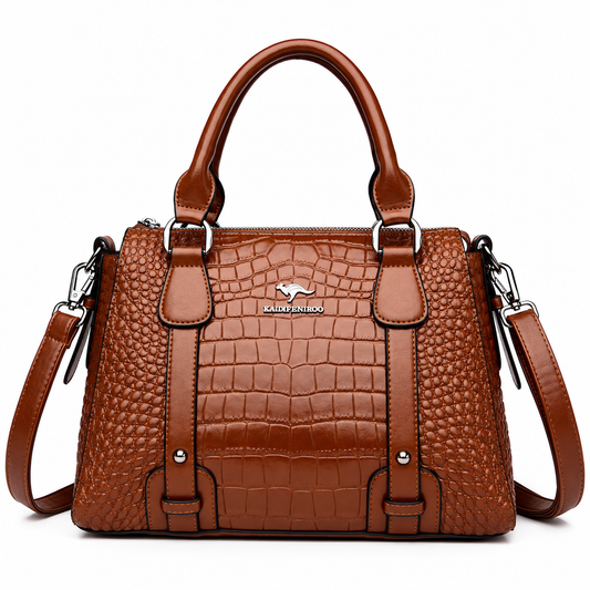 Croc embossed shoulder bag