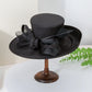 black wide brim formal hat
