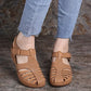 Beige Slingback Wedge Sandals