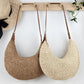 Rattan straw shoulder bag