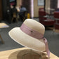Pink ribbon summer hat