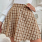 Vintage Preppy Style Plaid Print High Waist skirt