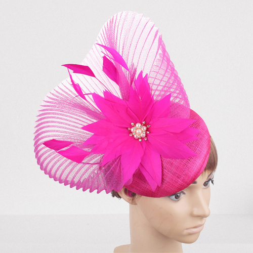Bride Hats: Cocktail Flower Mesh Feathers Hair Clip Women Hat