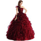 Ball gown dresses:  Ruffle Rhinestone Evening Gown