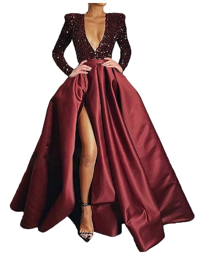 Long sleeve evening dress