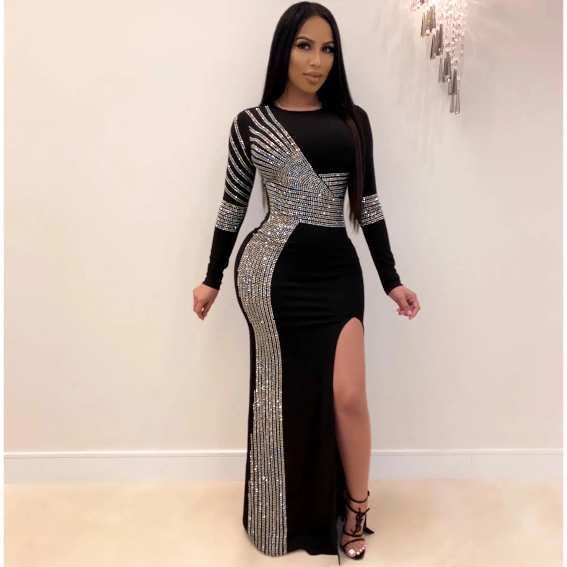Black sequins dress